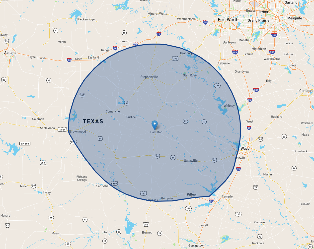 KCLW Coverage Area -- Region View